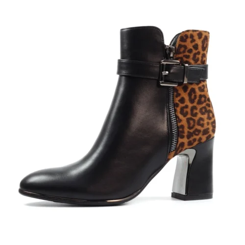 LUNAR Shaw Black/Ocelot Ankle Boot -Slipper Supply Store shaw black ocelot ankle boot p7605 436776 image