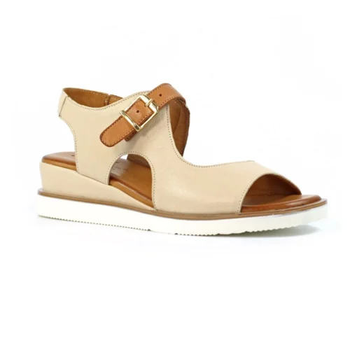 LUNAR Spring Beige Leather Wedge Sandal -Slipper Supply Store spring beige leather wedge sandal p7285 417858 image