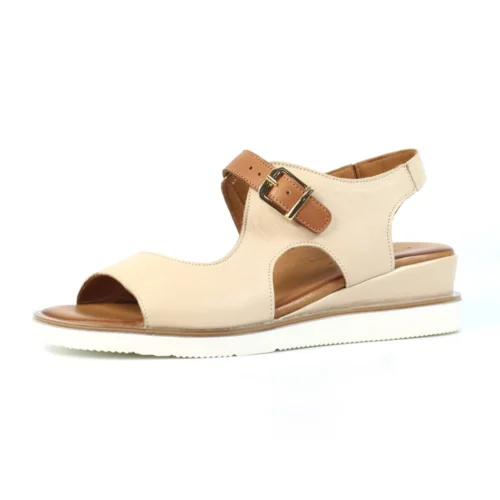 LUNAR Spring Beige Leather Wedge Sandal -Slipper Supply Store spring beige leather wedge sandal p7285 417864 image