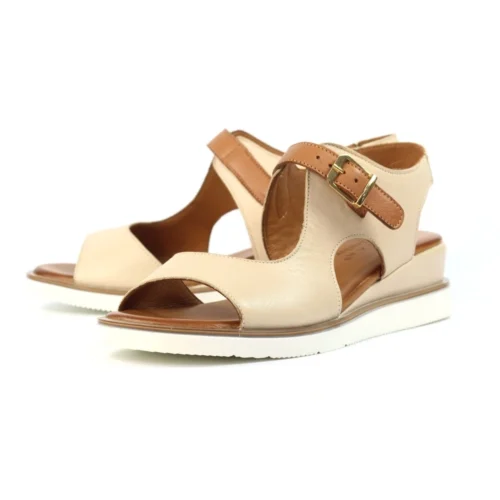 LUNAR Spring Beige Leather Wedge Sandal -Slipper Supply Store spring beige leather wedge sandal p7285 417882 image