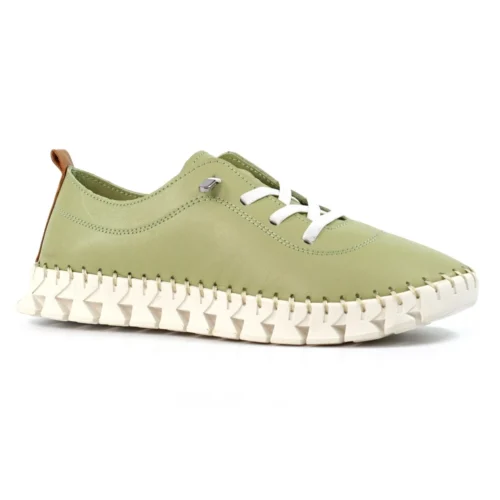 LUNAR St Austell Khaki Leather Plimsoll -Slipper Supply Store st austell khaki leather plimsoll p7312 419490 image