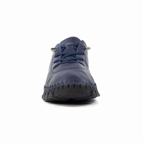 LUNAR St Austell Navy And Black Leather Plimsoll -Slipper Supply Store st austell navy and black leather plimsoll p7076 412539 image