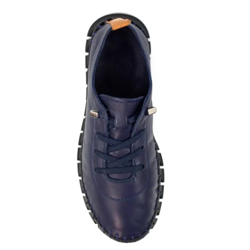 LUNAR St Austell Navy And Black Leather Plimsoll -Slipper Supply Store st austell navy and black leather plimsoll p7076 412551 image