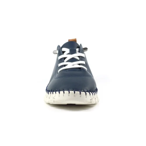 LUNAR St Austell Navy Leather Plimsoll -Slipper Supply Store st austell navy leather plimsoll p6796 386303 image