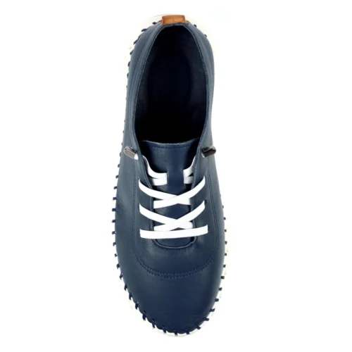 LUNAR St Austell Navy Leather Plimsoll -Slipper Supply Store st austell navy leather plimsoll p6796 386315 image