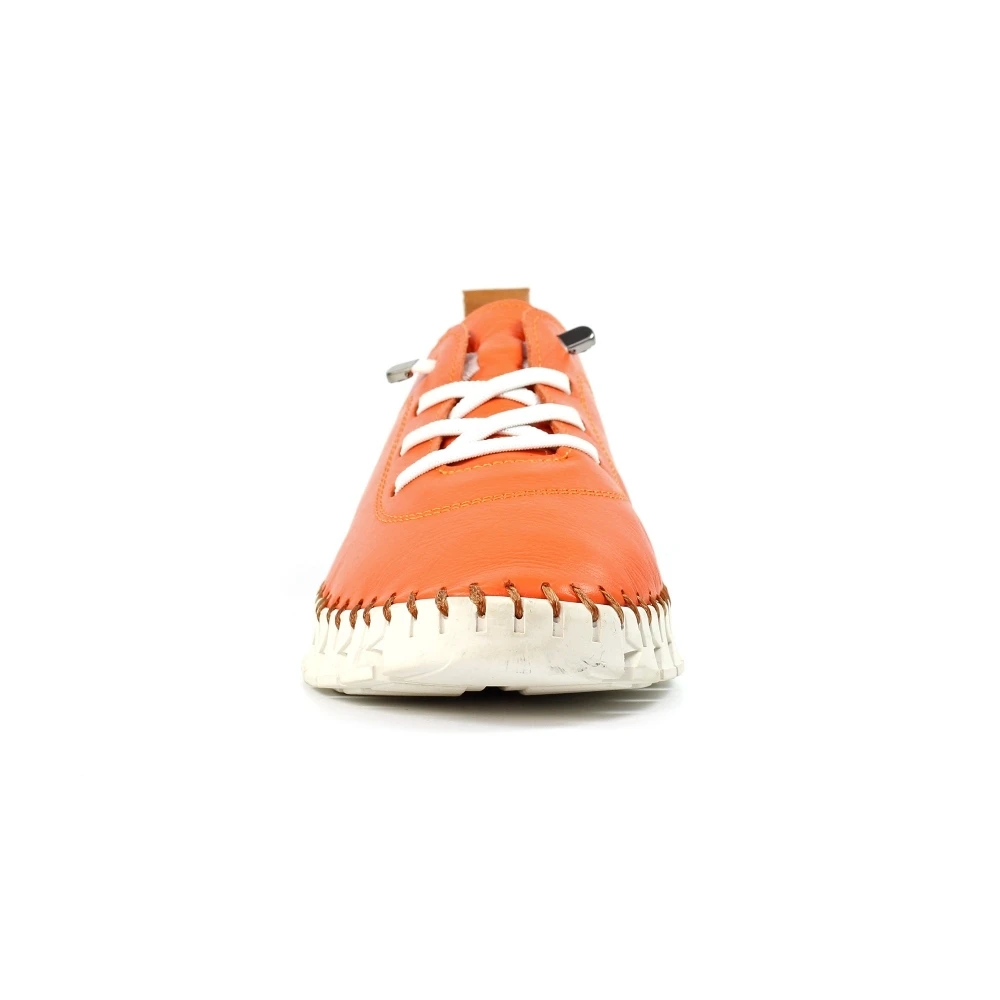LUNAR St Austell Orange Leather Plimsoll 6 LUNAR St Austell Orange Leather Plimsoll - Image 6