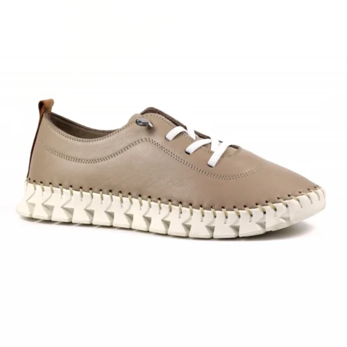 LUNAR St Austell Taupe Leather Plimsoll -Slipper Supply Store st austell taupe leather plimsoll p6798 386405 image