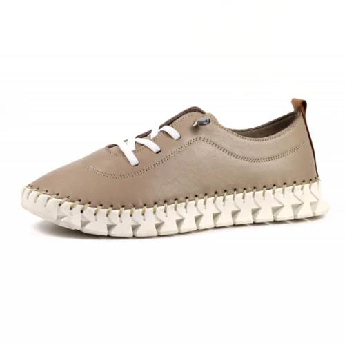 LUNAR St Austell Taupe Leather Plimsoll -Slipper Supply Store st austell taupe leather plimsoll p6798 386411 image