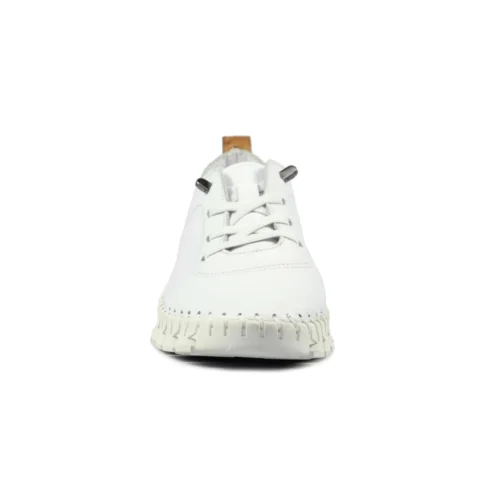 LUNAR St Austell White Leather Plimsoll -Slipper Supply Store st austell white leather plimsoll p6799 386465 image