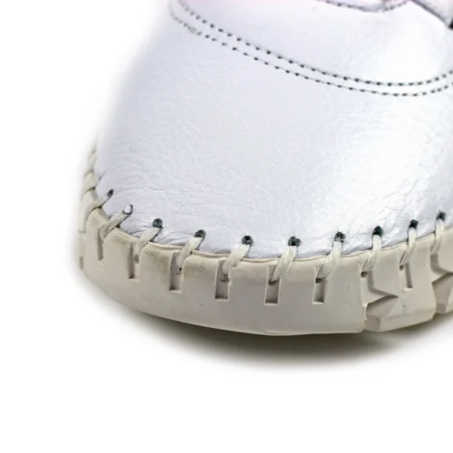 LUNAR St Austell White Leather Plimsoll -Slipper Supply Store st austell white leather plimsoll p6799 386483 image