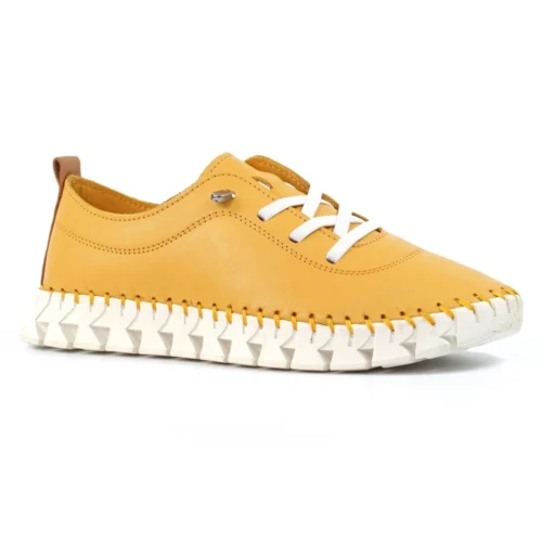 LUNAR St Austell Yellow Leather Plimsoll 10 LUNAR St Austell Yellow Leather Plimsoll -Slipper Supply Store st austell yellow leather plimsoll p7314 419604 image