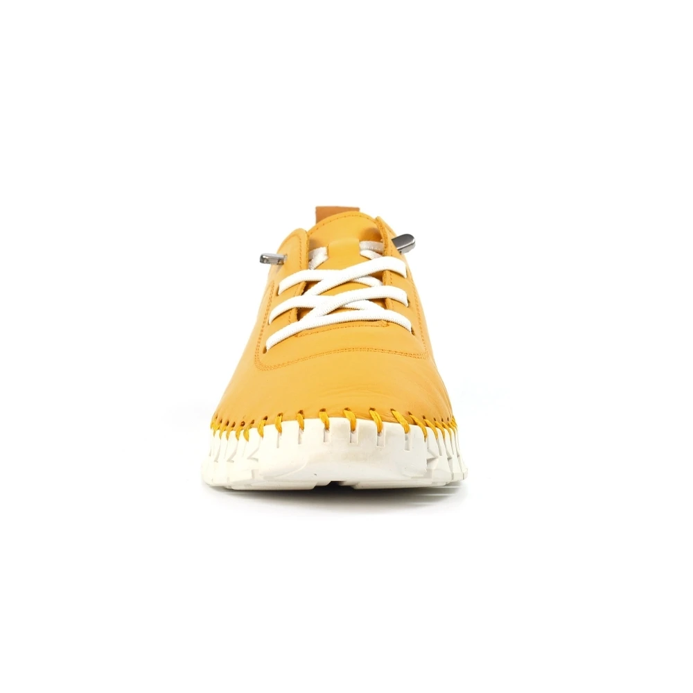 LUNAR St Austell Yellow Leather Plimsoll 6 LUNAR St Austell Yellow Leather Plimsoll - Image 6