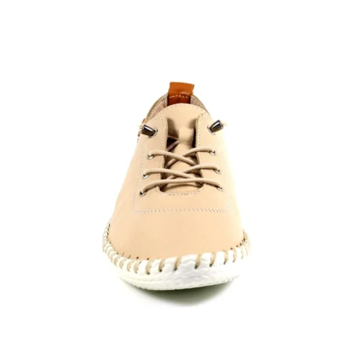 LUNAR St. Ives Beige Leather Plimsoll -Slipper Supply Store st ives beige leather plimsoll p5915 354872 image