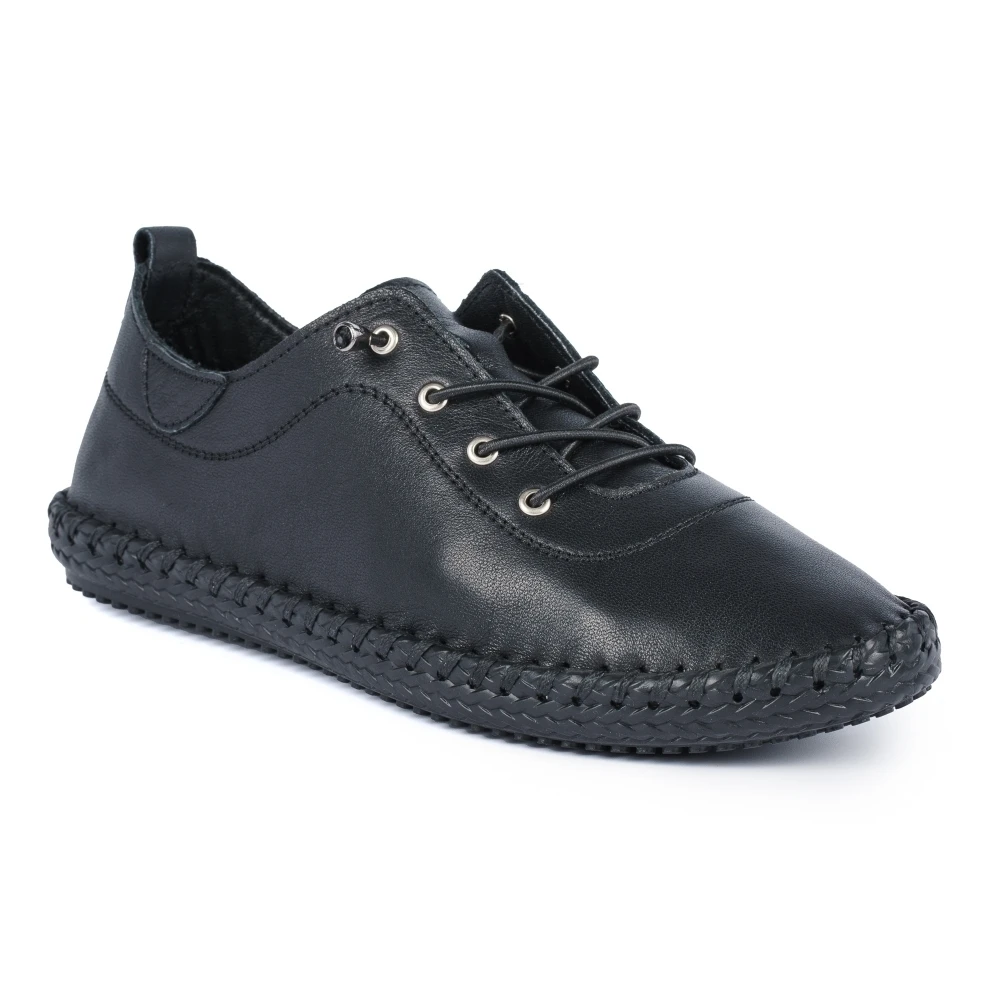 LUNAR St. Ives Black Sole Leather Plimsoll 3 LUNAR St. Ives Black Sole Leather Plimsoll - Image 3