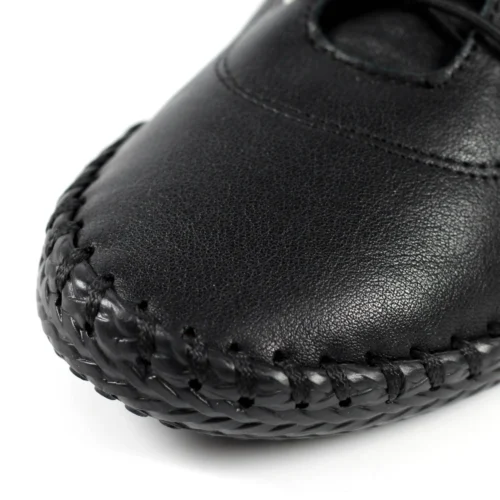 LUNAR St. Ives Black Sole Leather Plimsoll 12 LUNAR St. Ives Black Sole Leather Plimsoll -Slipper Supply Store st ives black sole leather plimsoll p5924 355148 image
