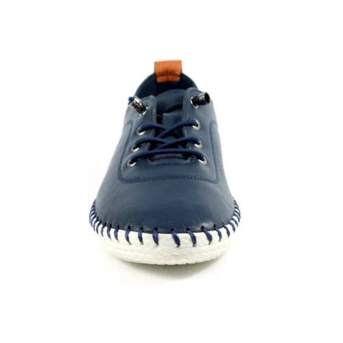 LUNAR St. Ives Blue Leather Plimsoll -Slipper Supply Store st ives blue leather plimsoll p5917 355280 image
