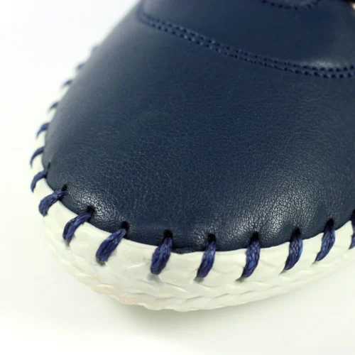 LUNAR St. Ives Blue Leather Plimsoll -Slipper Supply Store st ives blue leather plimsoll p5917 355292 image