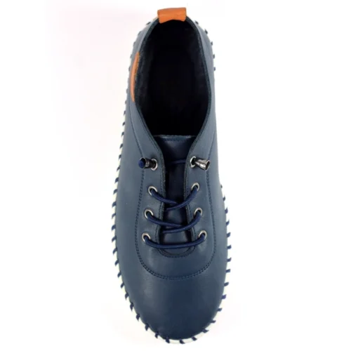 LUNAR St. Ives Blue Leather Plimsoll -Slipper Supply Store st ives blue leather plimsoll p5917 355298 image