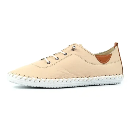 LUNAR St. Ives Cream Leather Plimsoll -Slipper Supply Store st ives cream leather plimsoll p7205 413711 image