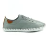 LUNAR St. Ives Grey Leather Plimsoll