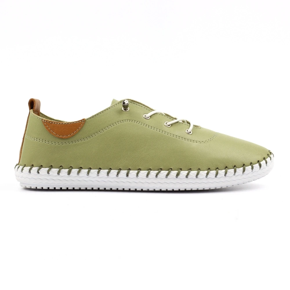 LUNAR St Ives Khaki Leather Plimsoll 1 LUNAR St Ives Khaki Leather Plimsoll
