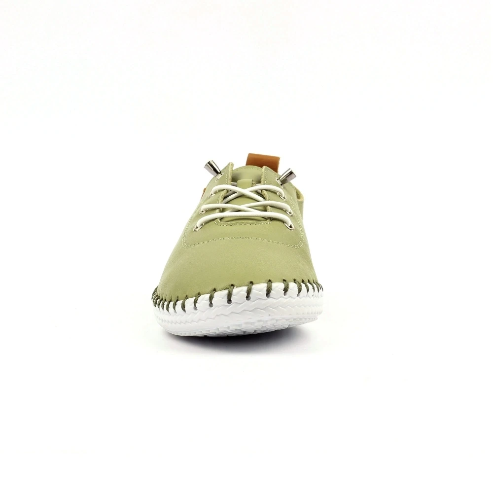 LUNAR St Ives Khaki Leather Plimsoll 4 LUNAR St Ives Khaki Leather Plimsoll - Image 4
