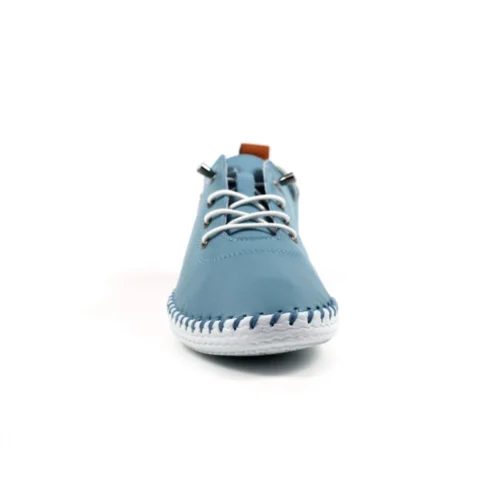 LUNAR St. Ives Light Blue Leather Plimsoll -Slipper Supply Store st ives light blue leather plimsoll p6288 372389 image