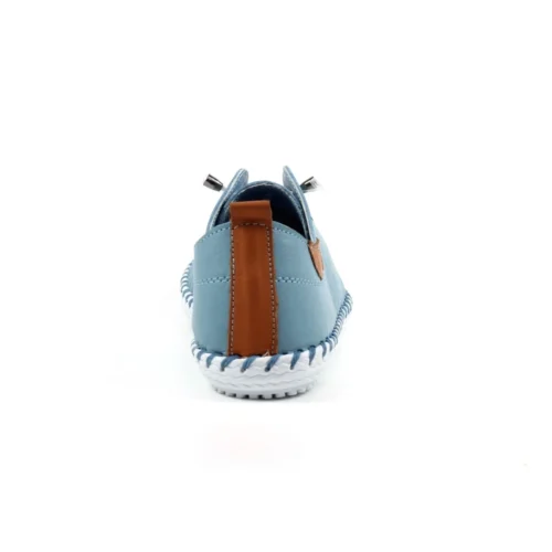 LUNAR St. Ives Light Blue Leather Plimsoll -Slipper Supply Store st ives light blue leather plimsoll p6288 372395 image