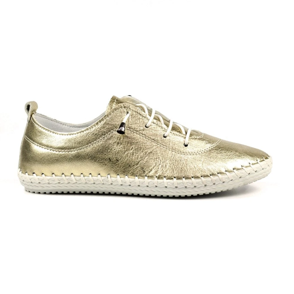 LUNAR St. Ives Metallic Gold Plimsoll 1 LUNAR St. Ives Metallic Gold Plimsoll