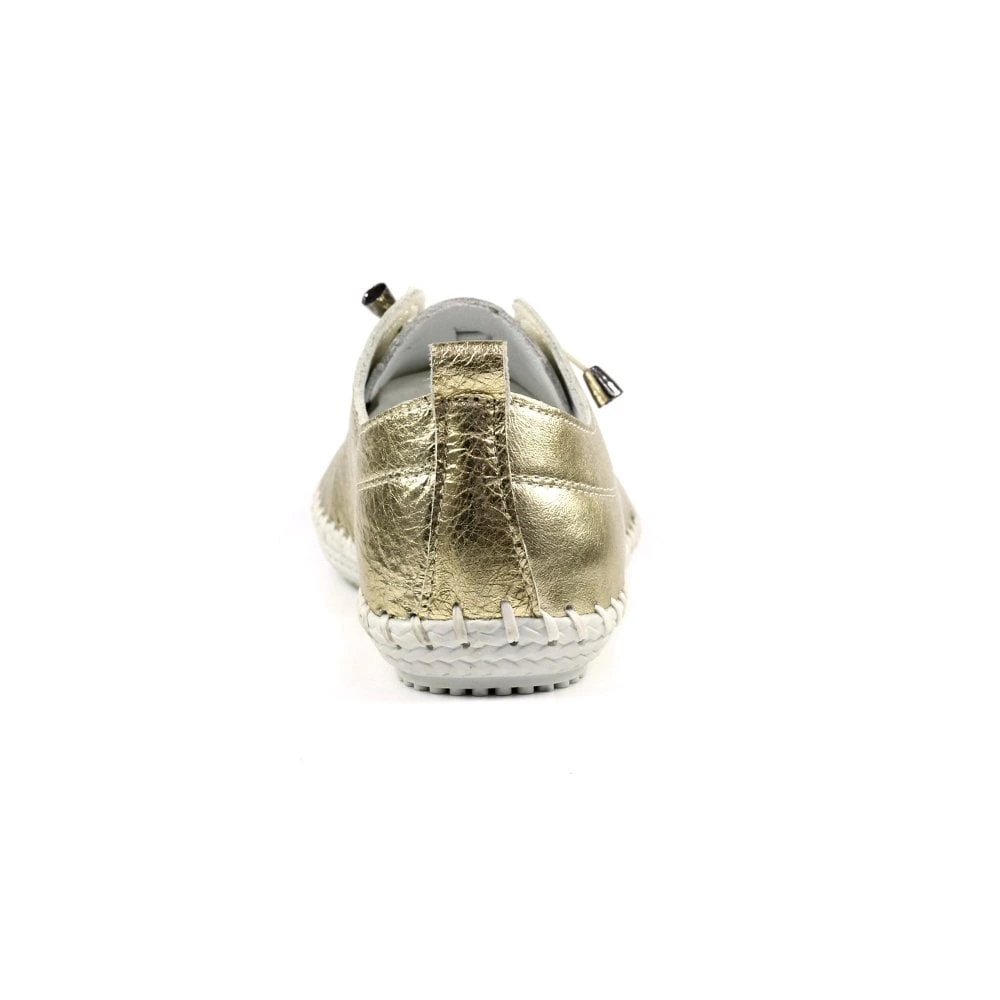 LUNAR St. Ives Metallic Gold Plimsoll 5 LUNAR St. Ives Metallic Gold Plimsoll - Image 5