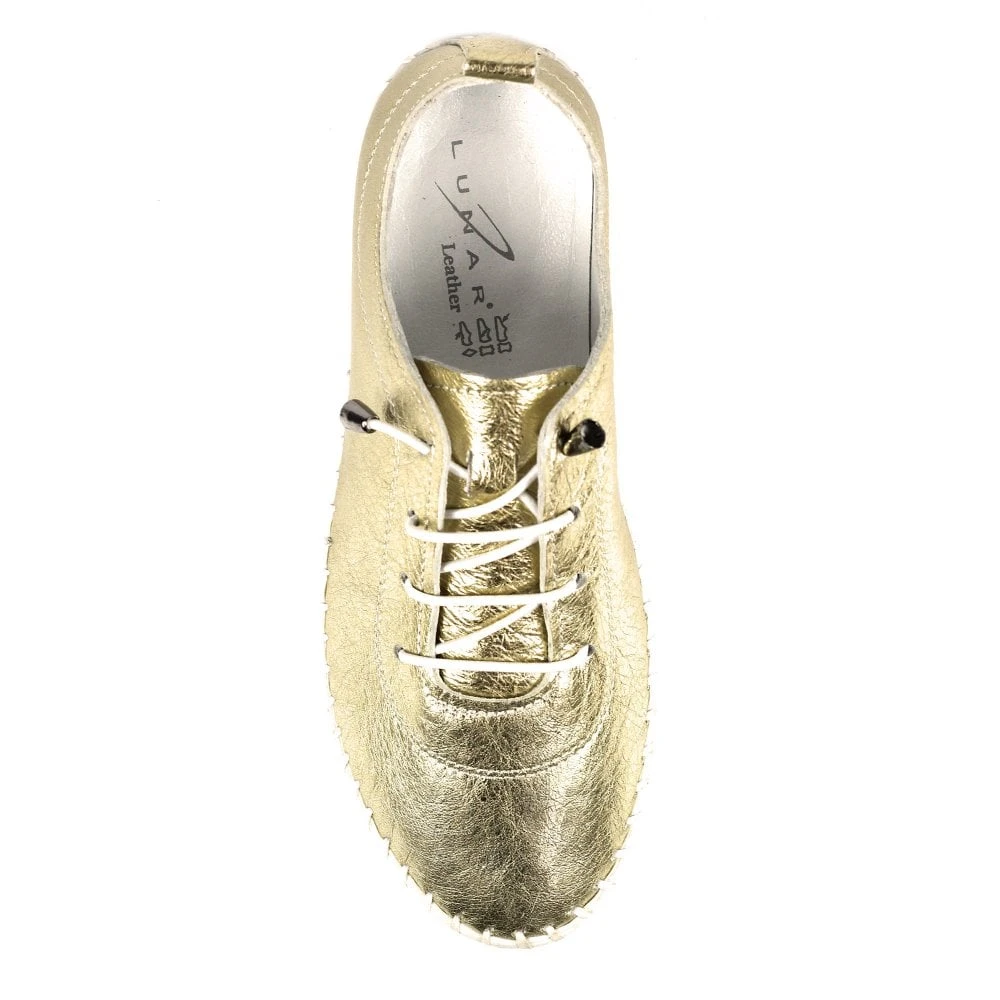 LUNAR St. Ives Metallic Gold Plimsoll 7 LUNAR St. Ives Metallic Gold Plimsoll - Image 7