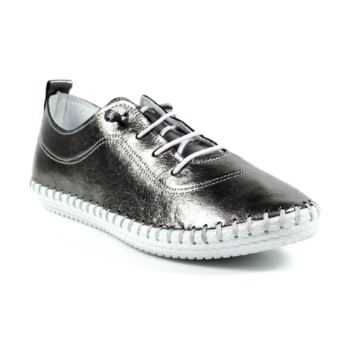 LUNAR St. Ives Metallic Pewter Plimsoll 10 LUNAR St. Ives Metallic Pewter Plimsoll -Slipper Supply Store st ives metallic pewter plimsoll p6342 373663 image