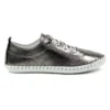 LUNAR St. Ives Metallic Pewter Plimsoll