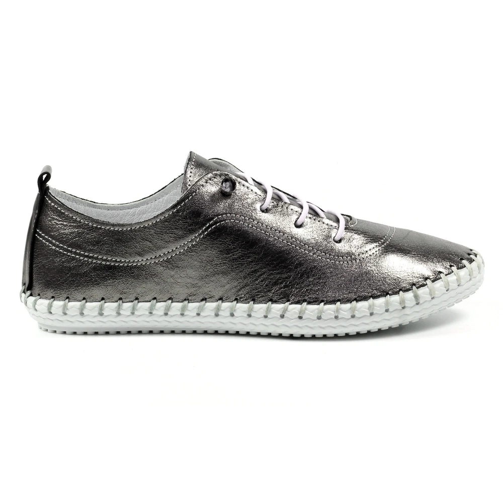 LUNAR St. Ives Metallic Pewter Plimsoll 1 LUNAR St. Ives Metallic Pewter Plimsoll