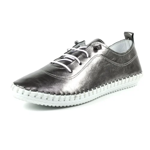 LUNAR St. Ives Metallic Pewter Plimsoll 11 LUNAR St. Ives Metallic Pewter Plimsoll -Slipper Supply Store st ives metallic pewter plimsoll p6342 373675 image