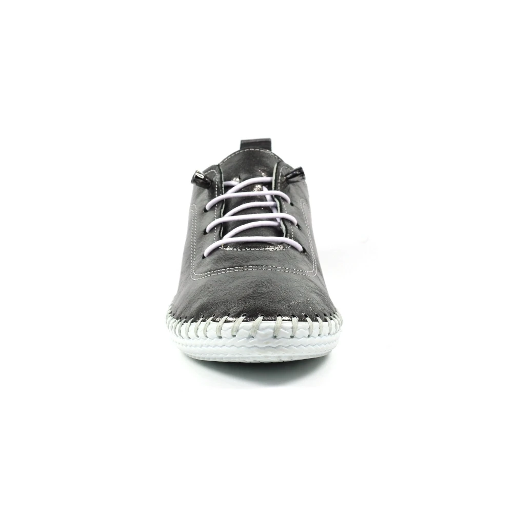 LUNAR St. Ives Metallic Pewter Plimsoll 5 LUNAR St. Ives Metallic Pewter Plimsoll - Image 5