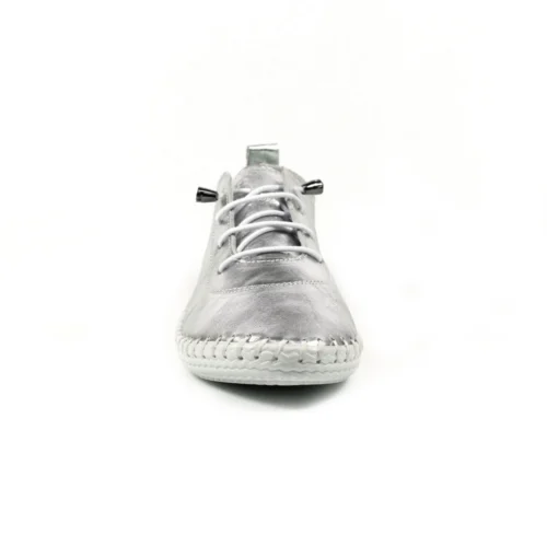 LUNAR St. Ives Metallic Silver Plimsoll -Slipper Supply Store st ives metallic silver plimsoll p6341 373633 image