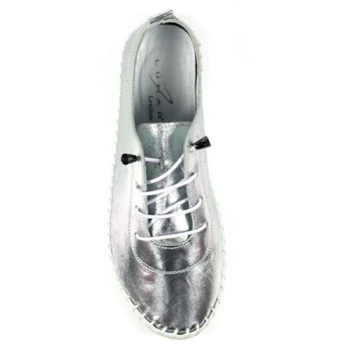 LUNAR St. Ives Metallic Silver Plimsoll -Slipper Supply Store st ives metallic silver plimsoll p6341 373651 image
