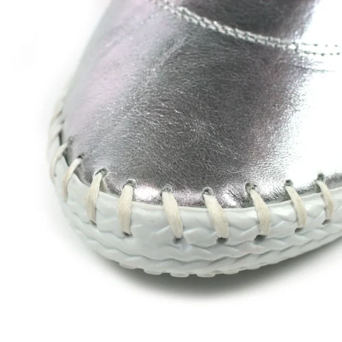 LUNAR St. Ives Metallic Silver Plimsoll -Slipper Supply Store st ives metallic silver plimsoll p6341 373657 image