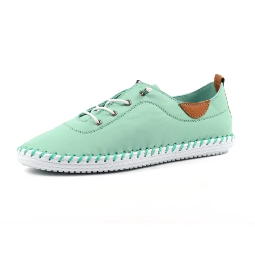 LUNAR St. Ives Mint Leather Plimsoll -Slipper Supply Store st ives mint leather plimsoll p6291 372233 image