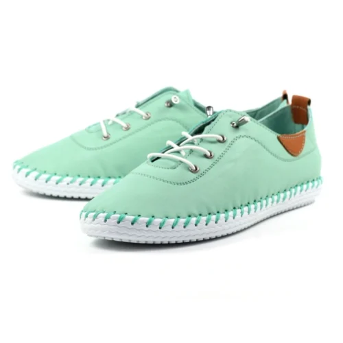 LUNAR St. Ives Mint Leather Plimsoll -Slipper Supply Store st ives mint leather plimsoll p6291 372251 image