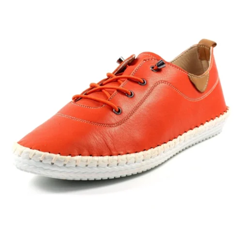 LUNAR St. Ives Orange Leather Plimsoll -Slipper Supply Store st ives orange leather plimsoll p5922 355082 image