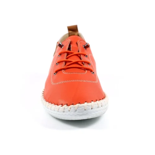 LUNAR St. Ives Orange Leather Plimsoll -Slipper Supply Store st ives orange leather plimsoll p5922 355094 image
