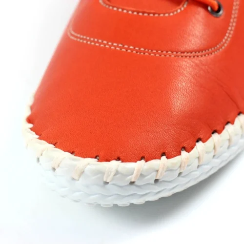 LUNAR St. Ives Orange Leather Plimsoll -Slipper Supply Store st ives orange leather plimsoll p5922 355106 image
