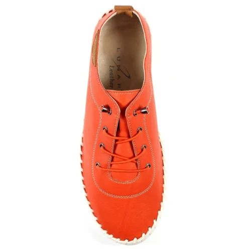 LUNAR St. Ives Orange Leather Plimsoll -Slipper Supply Store st ives orange leather plimsoll p5922 355112 image