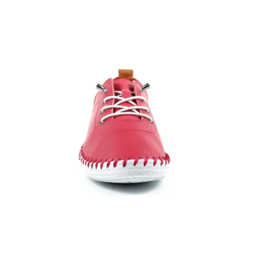 LUNAR St. Ives Raspberry Leather Plimsoll -Slipper Supply Store st ives raspberry leather plimsoll p5690 372437 image