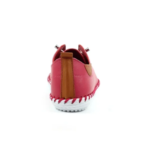 LUNAR St. Ives Raspberry Leather Plimsoll -Slipper Supply Store st ives raspberry leather plimsoll p5690 372443 image