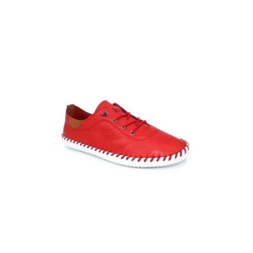 LUNAR St. Ives Red Leather Plimsoll -Slipper Supply Store st ives red leather plimsoll p5916 354896 image