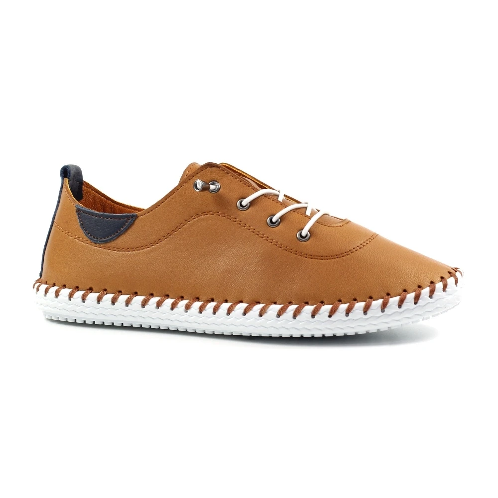 LUNAR St. Ives Tan Leather Plimsoll 4 LUNAR St. Ives Tan Leather Plimsoll - Image 4