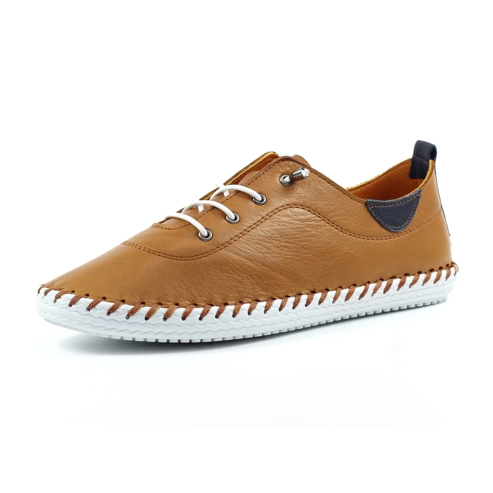 LUNAR St. Ives Tan Leather Plimsoll 5 LUNAR St. Ives Tan Leather Plimsoll - Image 5
